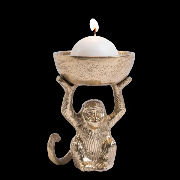 Monkey Porta-Velas Para Lamparinas Dourado>CASA Flash Sale