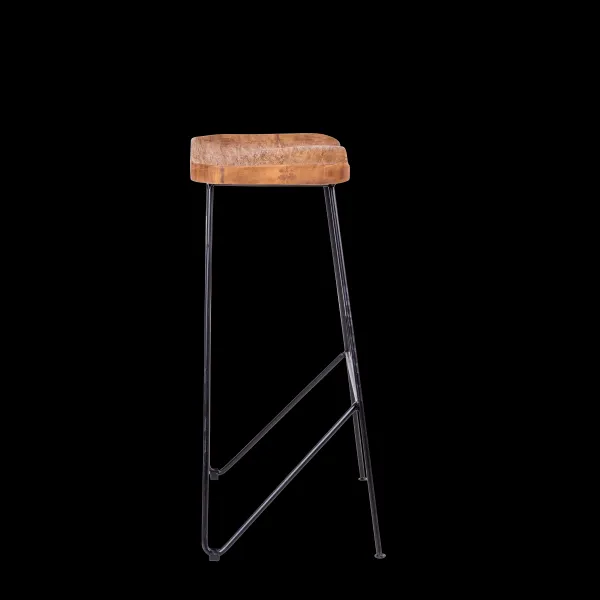 Teak Banco De Bar Preto, Natural>CASA Best Sale