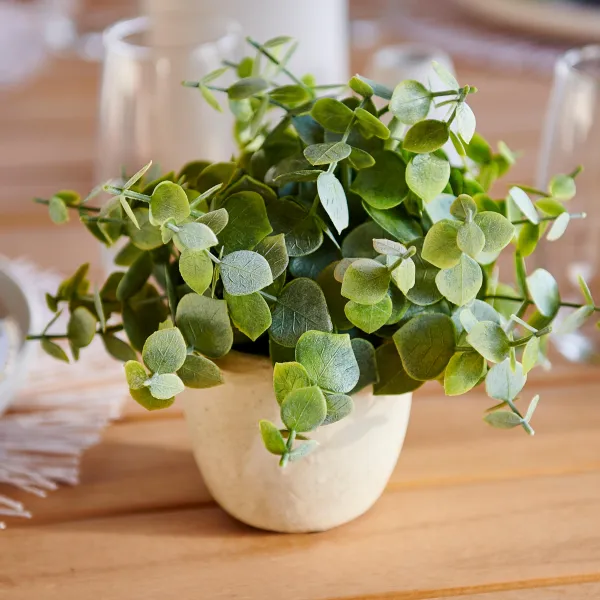 Terra Planta Em Vaso Branco, Verde>CASA Fashion