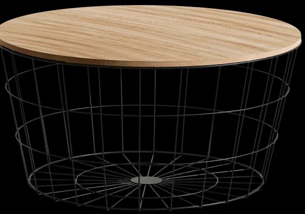 Wire Xl Mesa Auxiliar Xl Preto, Natural>CASA Outlet